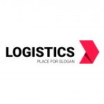 Transport logistic logo of express arrow moving forward for courier delivery or transportation and shipping service. Vector isolated arrows icon template for transport logistics company design